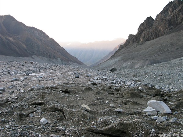 Ледник под перевалом Аксу. 3710м. Правый край.